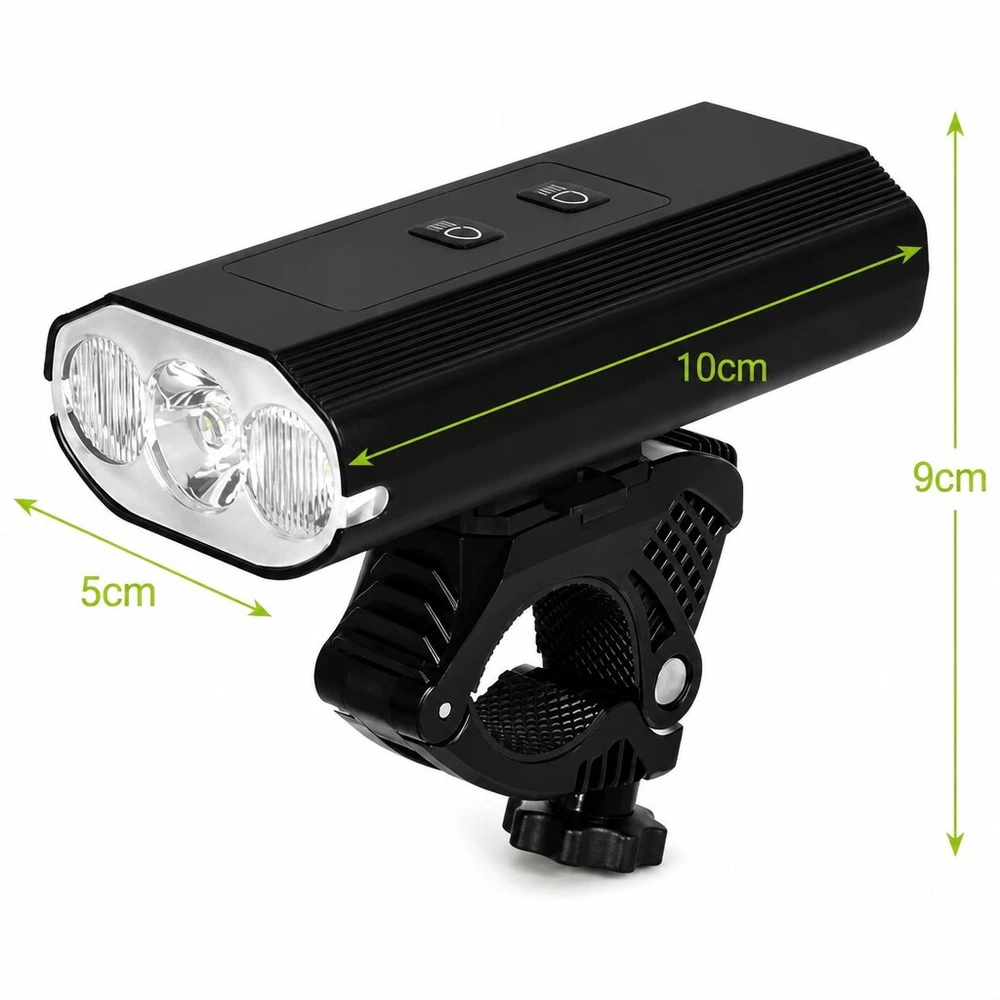 1300 lm LED dviračio žibintas su USB-C ir IP65 atsparumu vandeniui