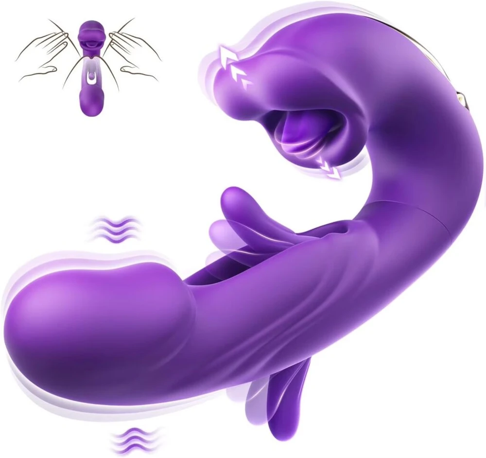 3in1 vibratorius su liežuvėliu, vibruojančiais ir kramtymo režimais