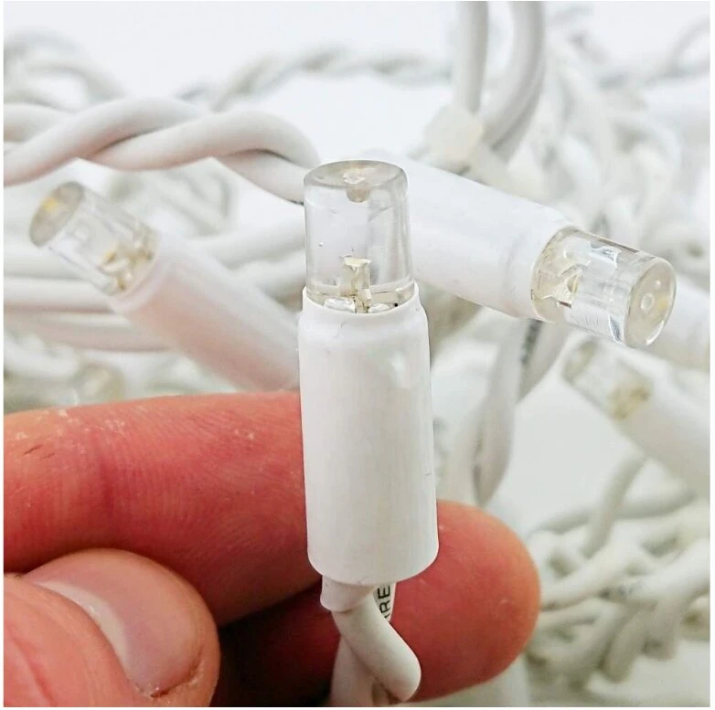 500 LED 25 metrai lempučių lauko girlianda varvekliai su baltu laidu, mėlynos spalvos flash