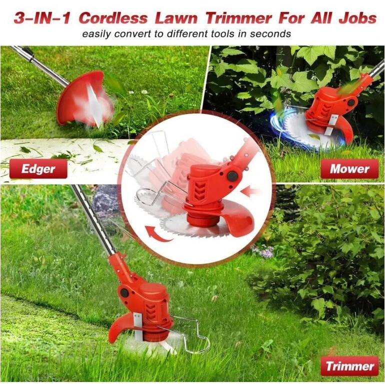 Akumuliatorinis trimeris 680 W su 2 akumuliatoriais