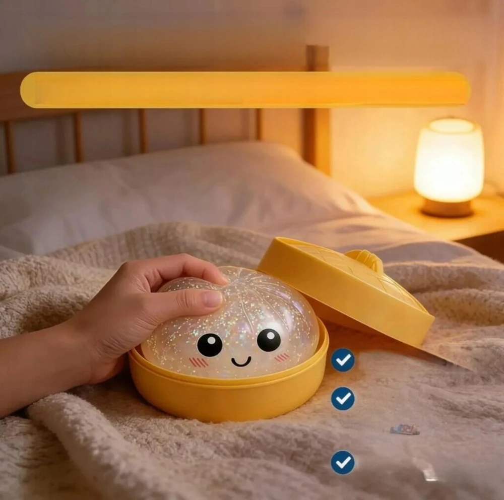 Antistresinis minkštukas „Dumpling Squishy“ su blizgučiais