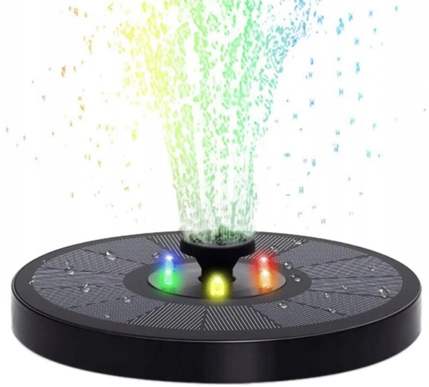 Saulės energijos fontanas AquaGlow, RGB LED