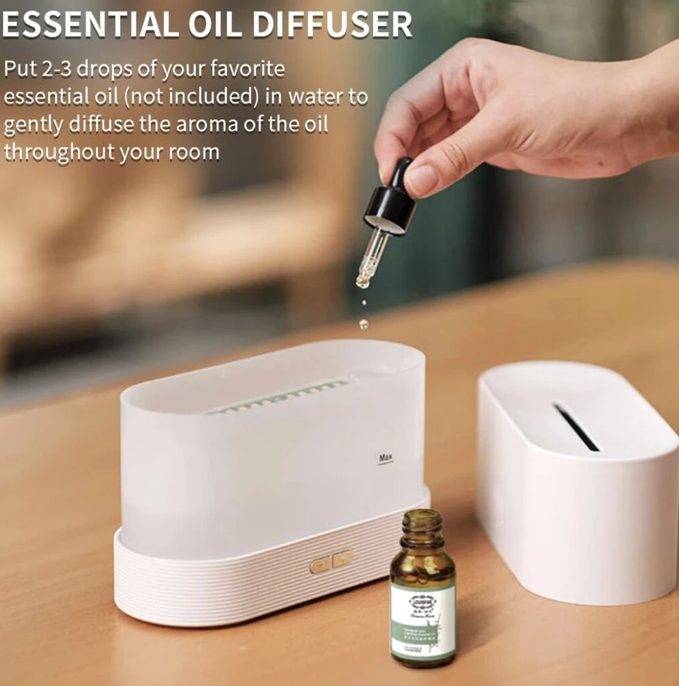 Aroma oro drėkintuvas ugnies imitacija, 4.5 W, spalva: juoda