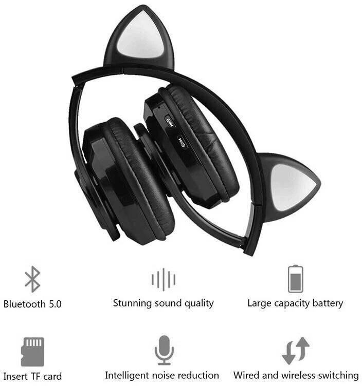 Ausinės Bemi B39 Trokšņu izolējošas bērnu Bluetooth Bezvadu Stereo Austiņas ar FM Radio / MP3 Mico SD ir Zvana funkciju Melnas