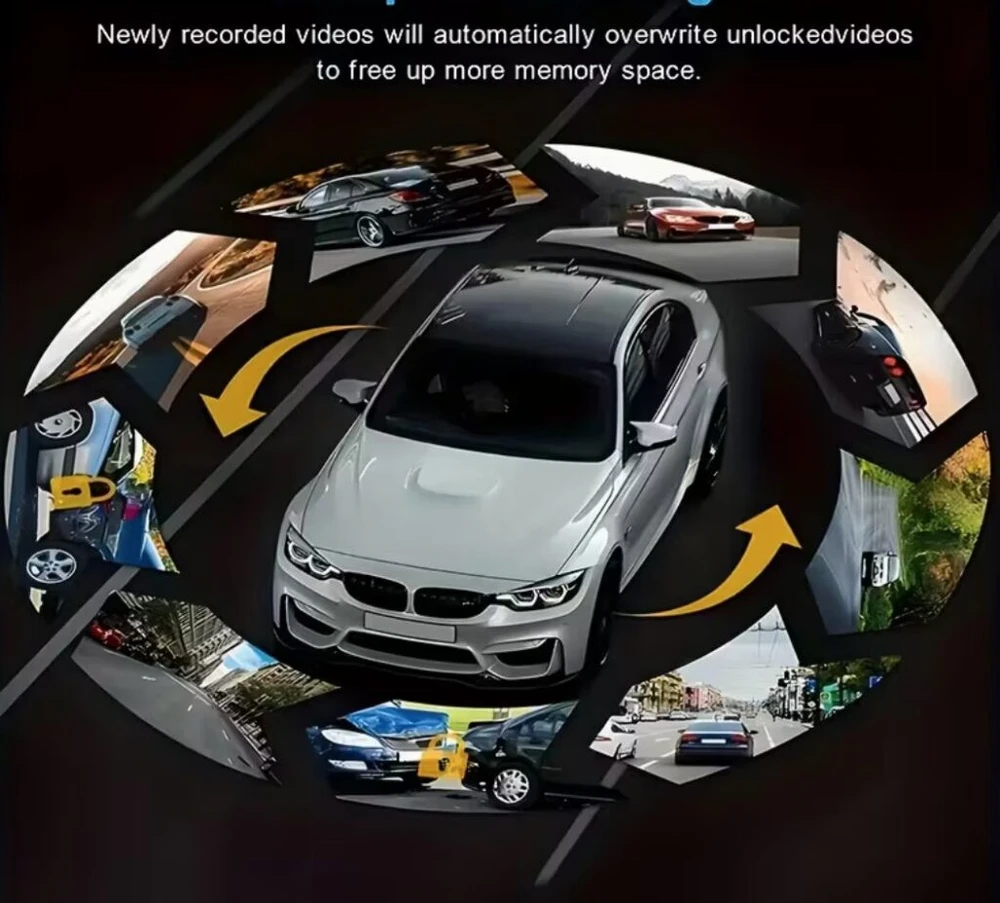 Automobilio vaizdo registratorius su dviem kameromis, spalva: juoda