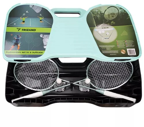 Badmintono rinkinys 4in1 su lagaminu, raketėmis ir tinklu