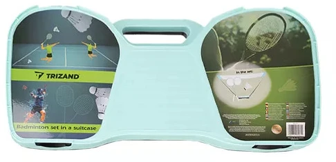 Badmintono rinkinys 4in1 su lagaminu, raketėmis ir tinklu