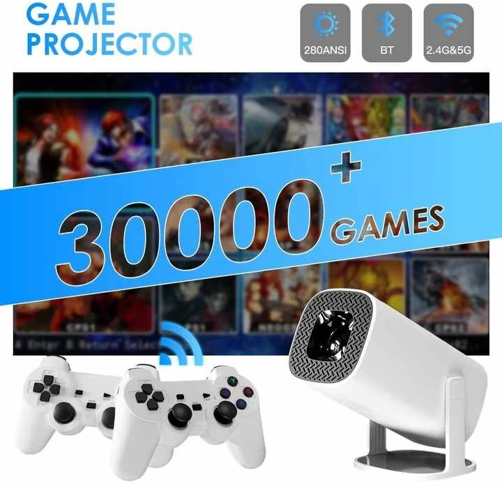 Žaidimų konsolė Projektorius ir žaidimų konsolė EE-20, 30 000 žaidimų, spalva: balta