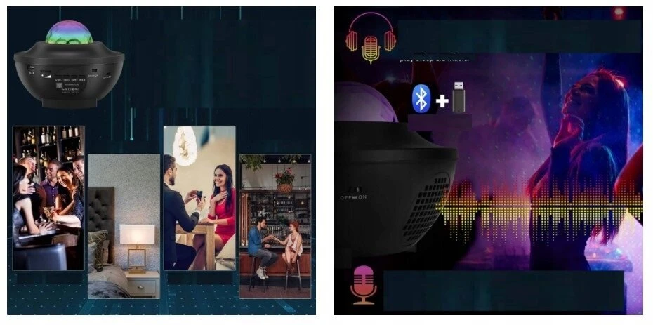 LED projektoriaus lempa, disko kamuolys