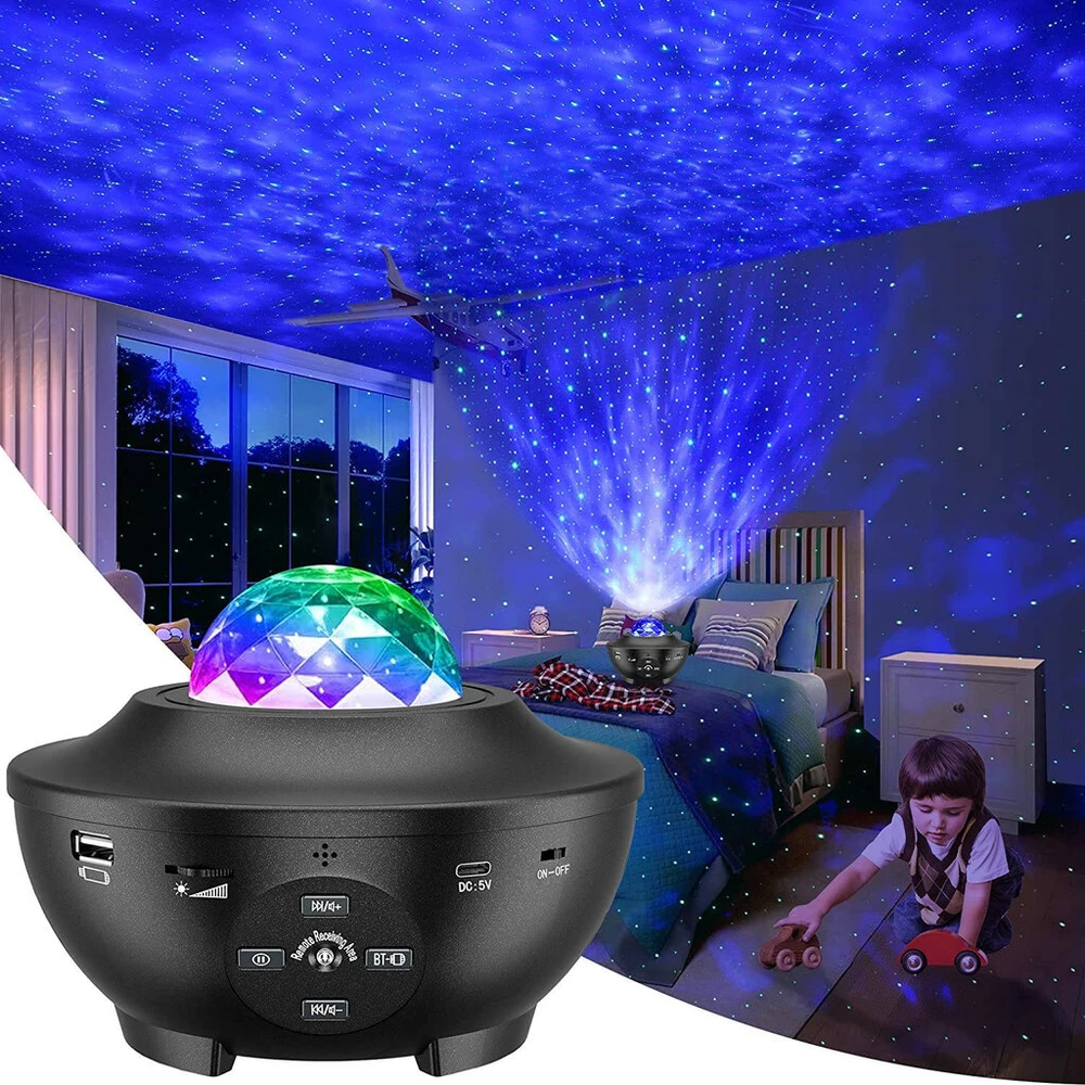 LED naktinė lemputė, spalva: juoda