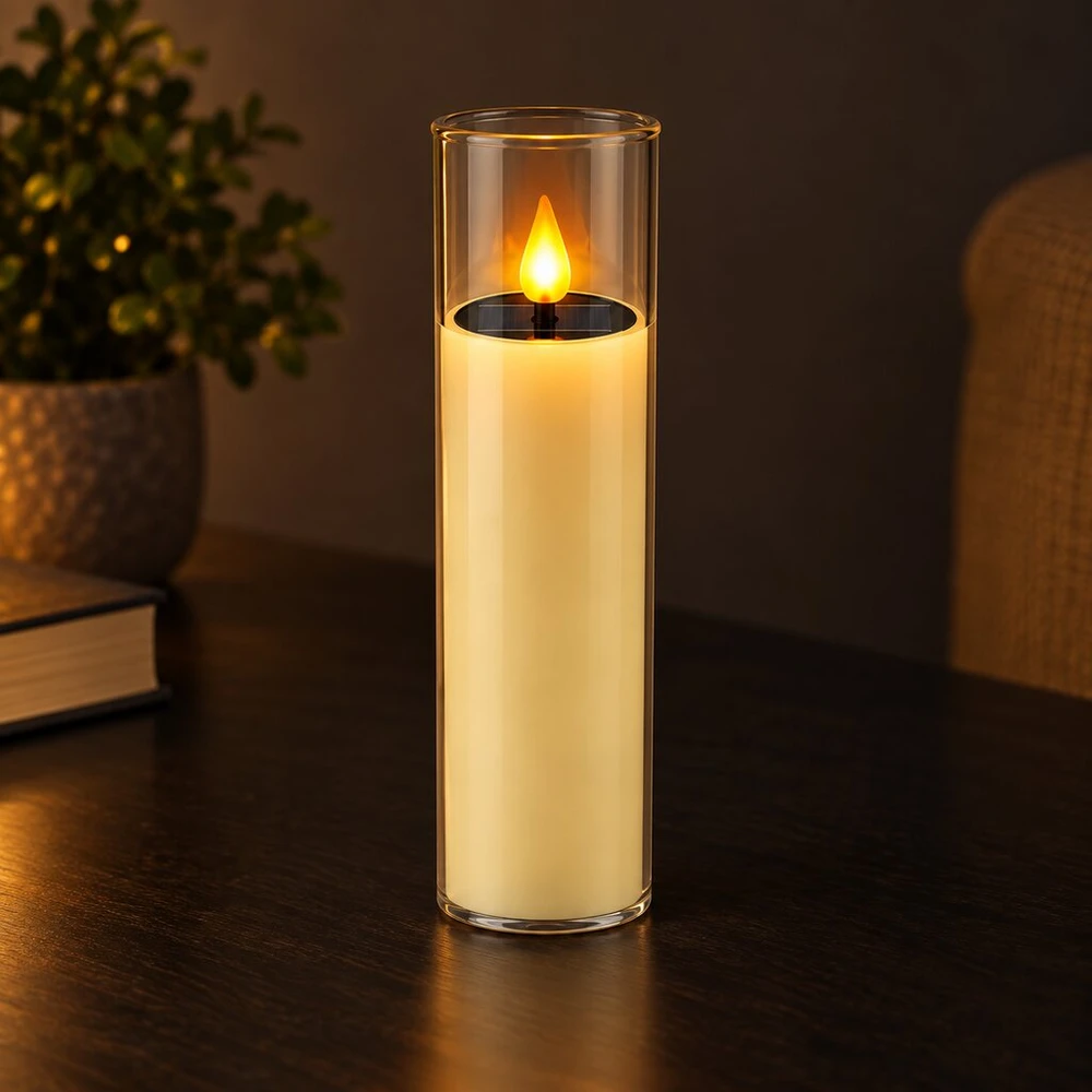Saulės energija maitinama LED žvakė 10762, 20 cm