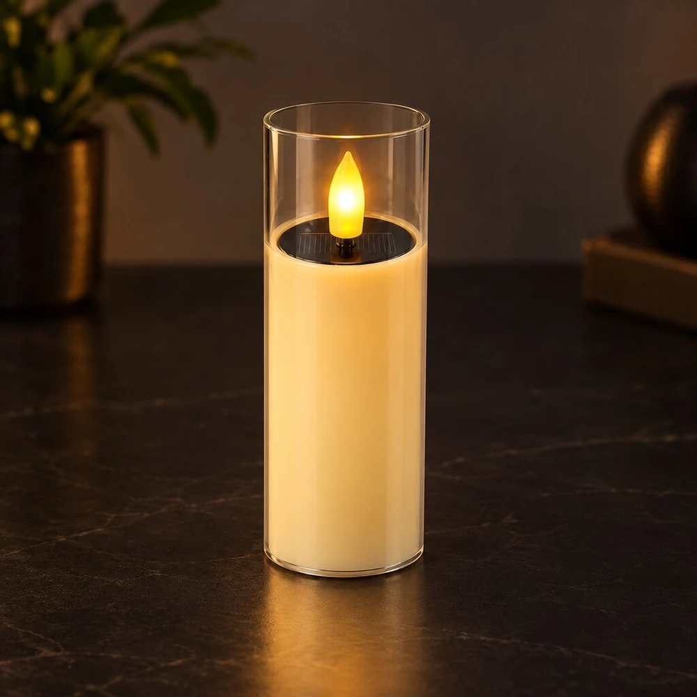 Saulės energija maitinama LED žvakė 10761, 15 cm