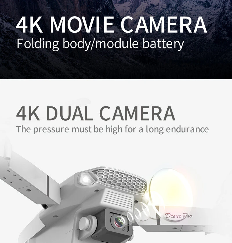 Dronas su kamera E88 Pro 4k HD