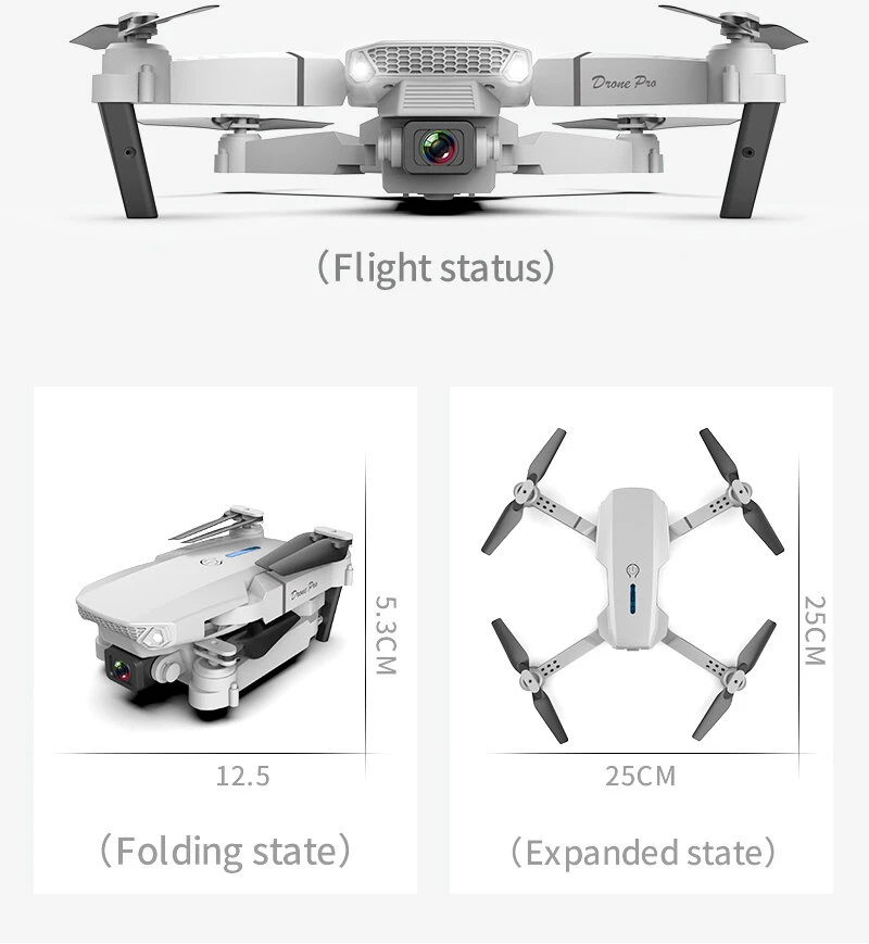 Dronas su kamera E88 Pro 4k HD