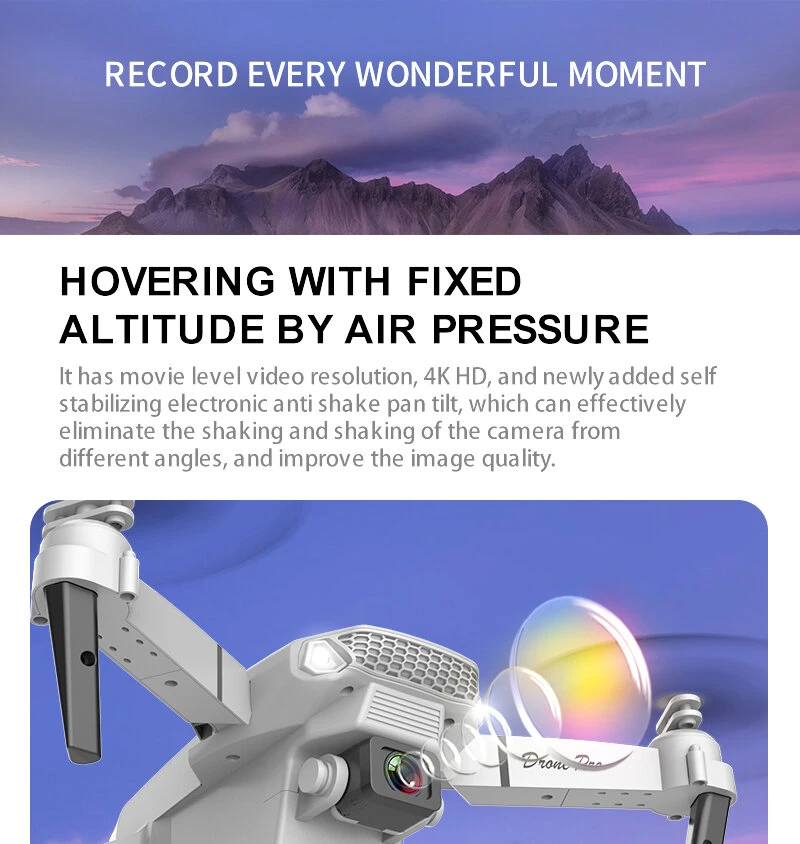 Dronas su kamera E88 Pro 4k HD