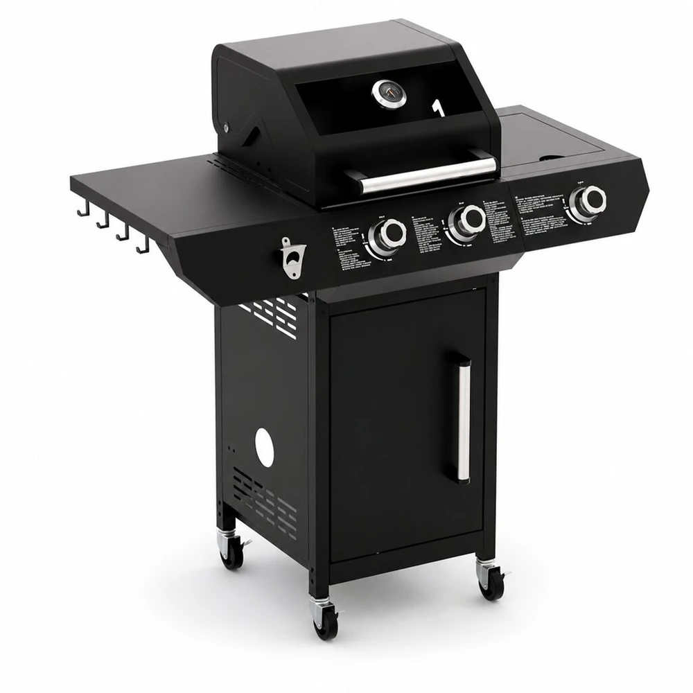 Dujinis grilis Varen 3.0 Juodas, 10 kW, 2+1 degikliai