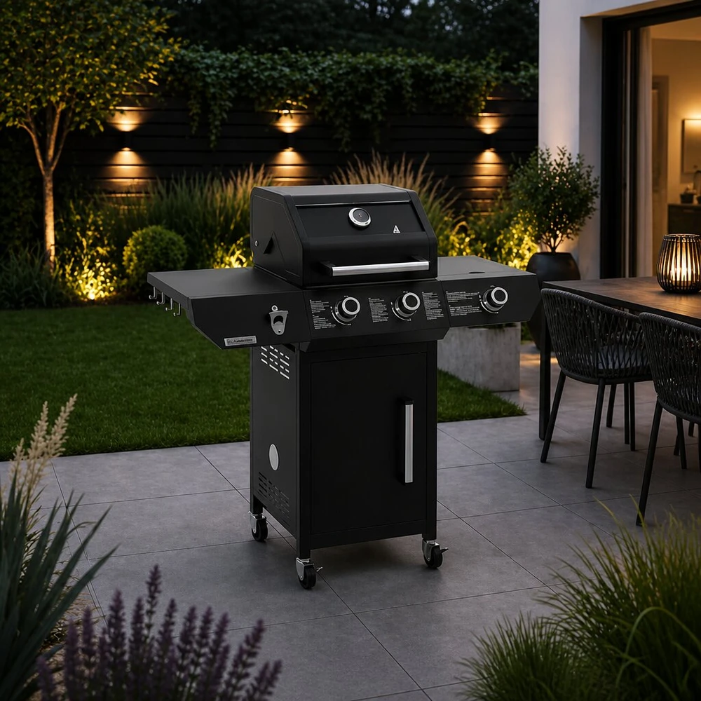 Dujinis grilis Varen 3.0 Juodas, 10 kW, 2+1 degikliai
