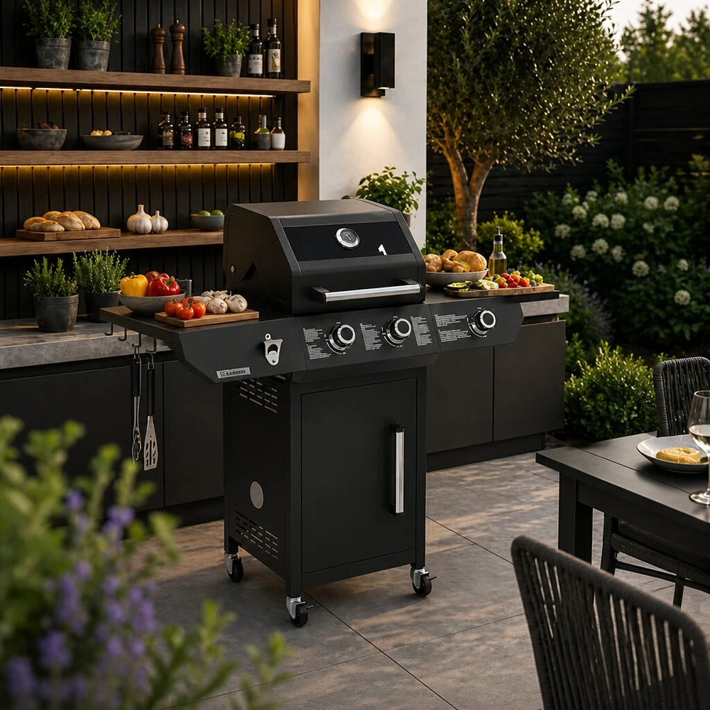 Dujinis grilis Varen 3.0 Juodas, 10 kW, 2+1 degikliai