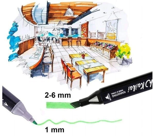 Dvipusiai markeriai flomasteriai 48 vnt. Touch