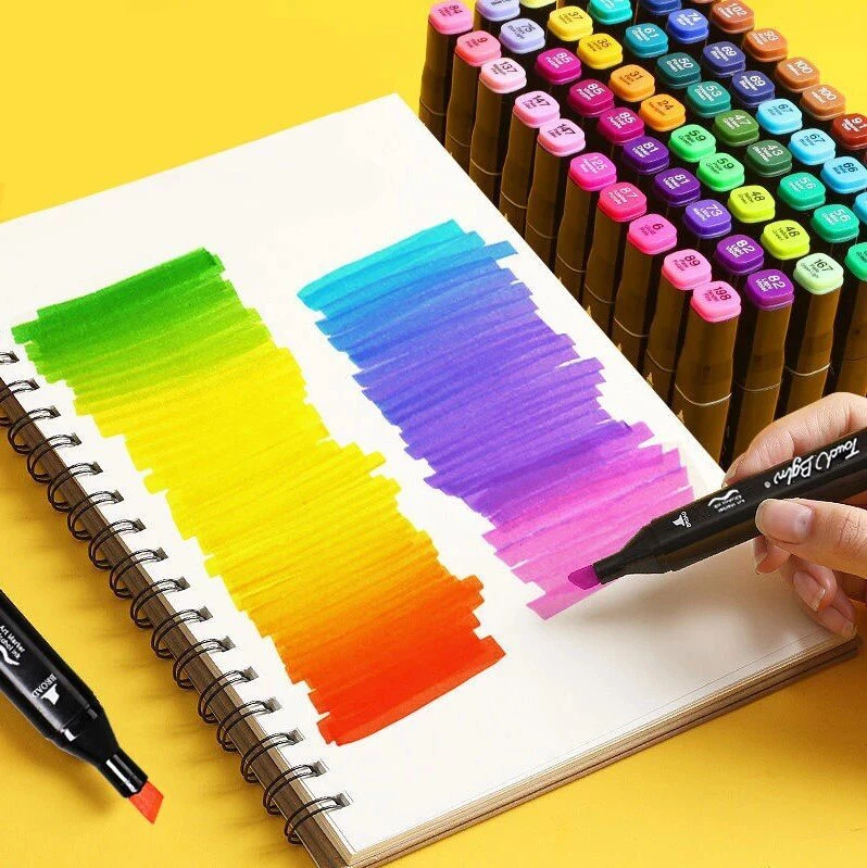 Dvipusiai žymekliai, markeriai, flomasteriai piešimui bei "sketchingui" 36 vnt, spalvos
