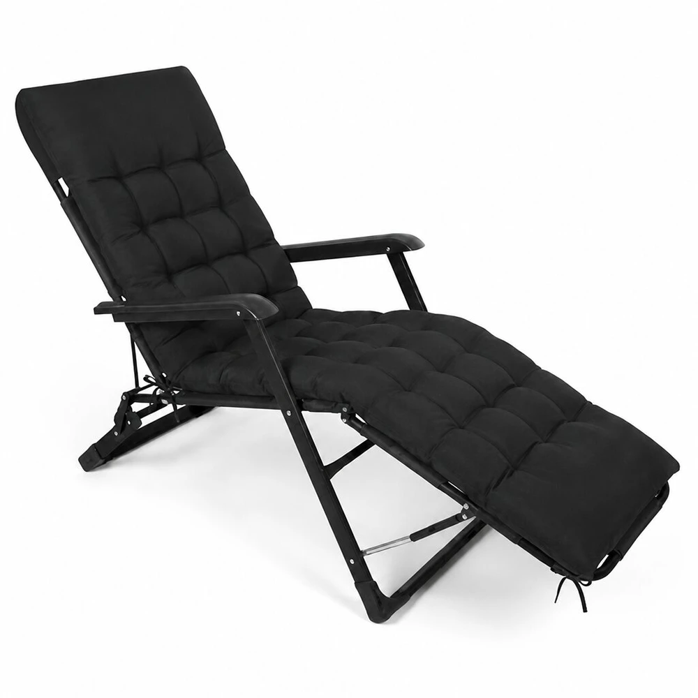Dygsniuota sodo gulto pagalvėlė 180x50x9 cm, juoda, stora