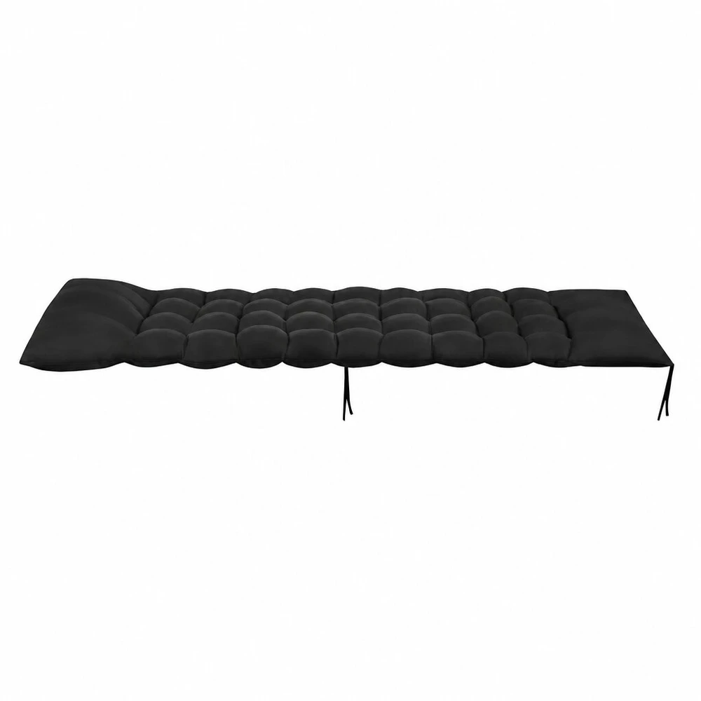 Dygsniuota sodo gulto pagalvėlė 180x50x9 cm, juoda, stora