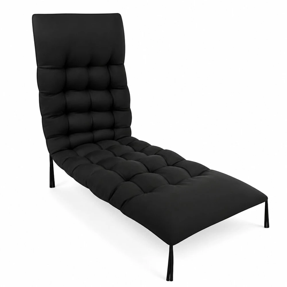 Dygsniuota sodo gulto pagalvėlė 180x50x9 cm, juoda, stora