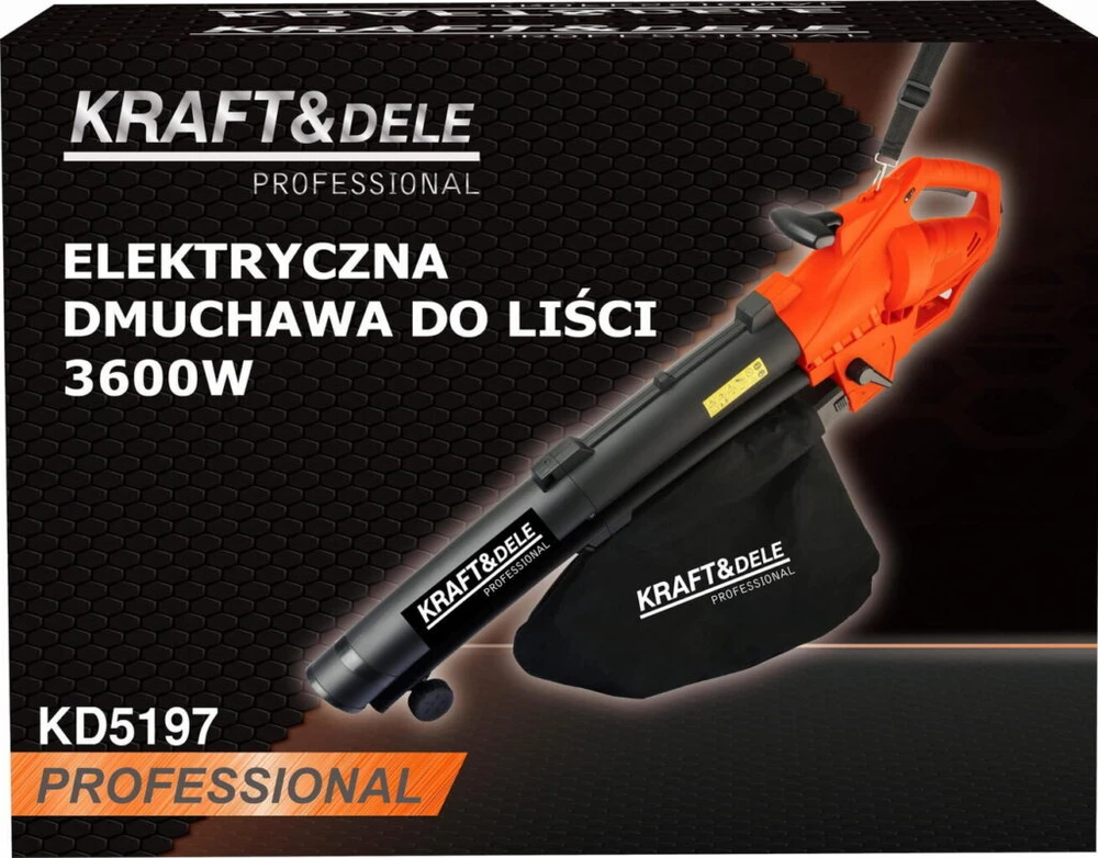 Kraftdele Elektrinis lapų pūstuvas / siurblys - smulkintuvas KD5197, 3600 W Kraft &amp; Dele