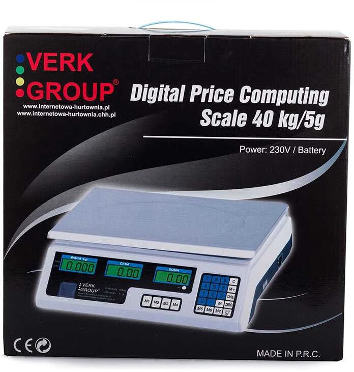Virtuvinės svarstyklės Verk Elektroninės svarstyklės su skaičiuotuvu 40kg/5g