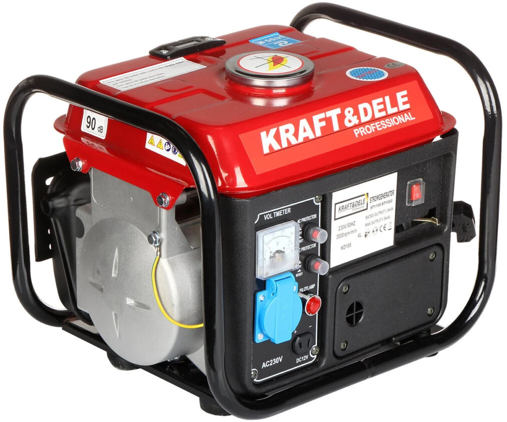 Kraft &amp; Dele Benzininis dvitaktis elektros generatorius Kraft & Dele KD109, 1200W 12V/230V
