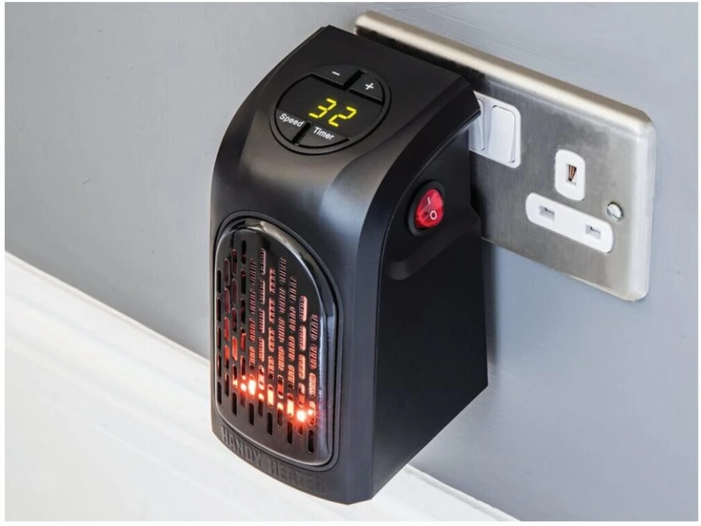 Mini elektrinis šildytuvas, 400 W, spalva: juoda