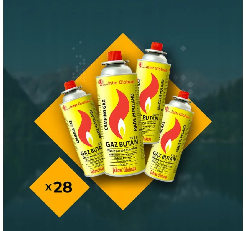 FASHAN JIAERDUN TECHNOLOGY CO., ; Room 408f, 4th Floor, No. 82, Wugang Road, Shiwan Town Street, Foshan, GD, China; 929960837@139.com Butano dujų balionėliai 28 vnt. po 400ml