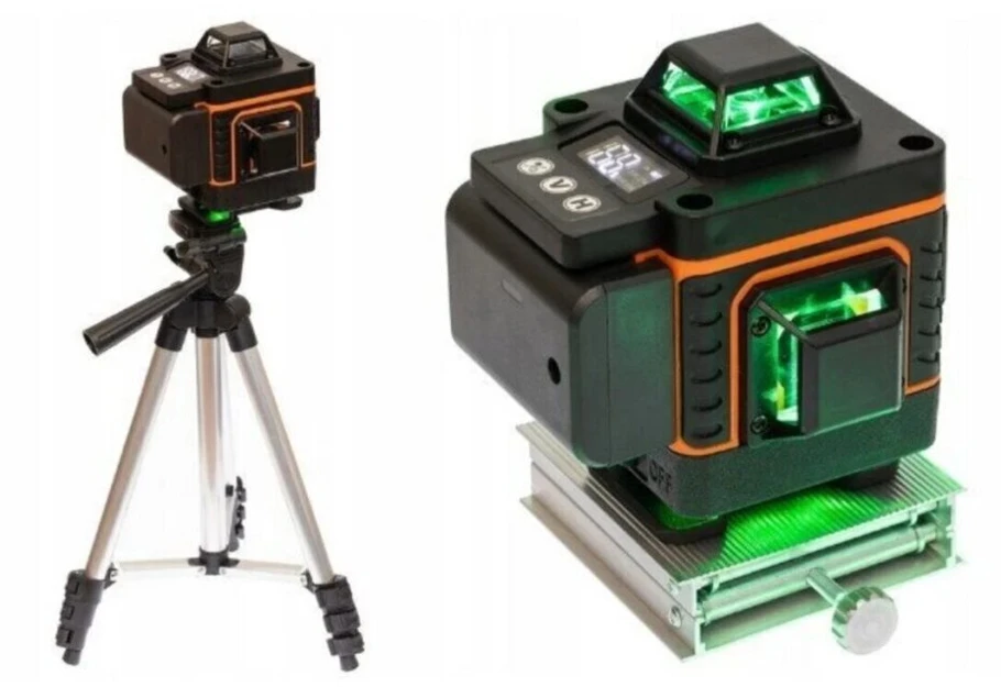 Lazerinis nivelyras 4D su trikoju ir priedais