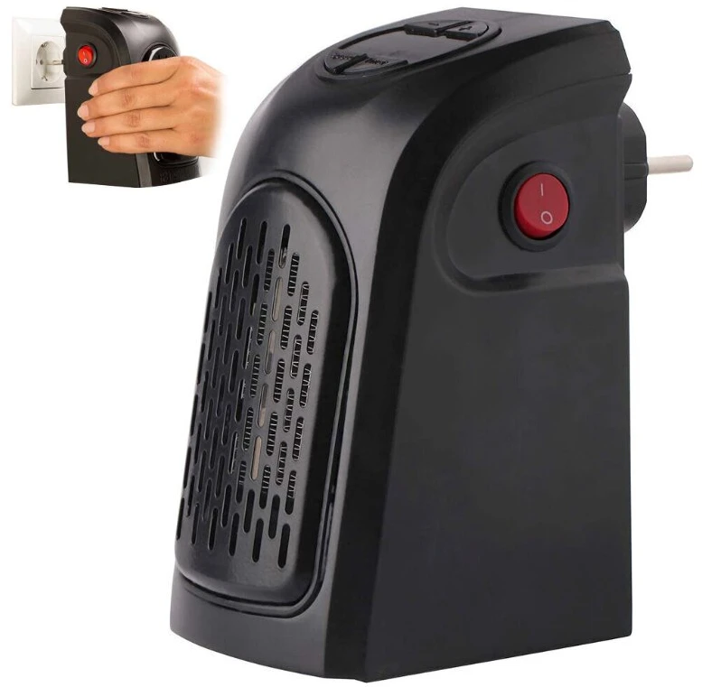 Mini elektrinis šildytuvas, 400 W, spalva: juoda
