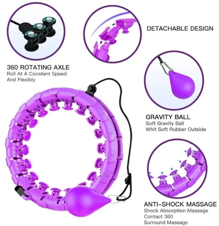 Gimnastikos lankas Hula Hoop, 140 cm, violetinis