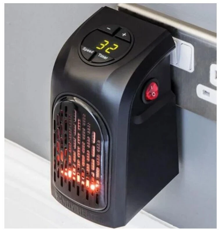 Elektrinis mini šildytuvas, 220 v., 370 W, spalva: juoda