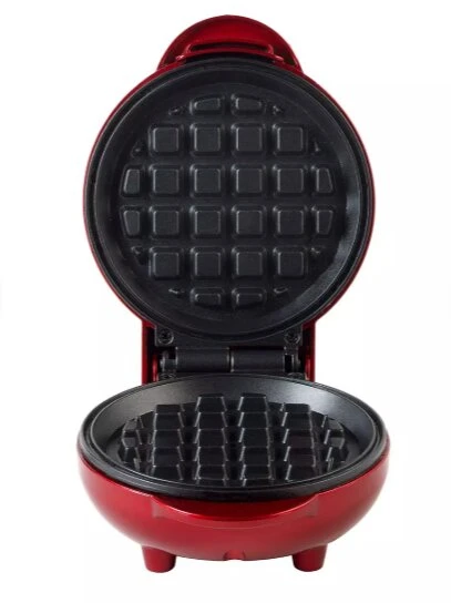 Vaflinė Vaflių keptuvė Keptuvė vafliams 350W mini vafliui, spalva: raudona