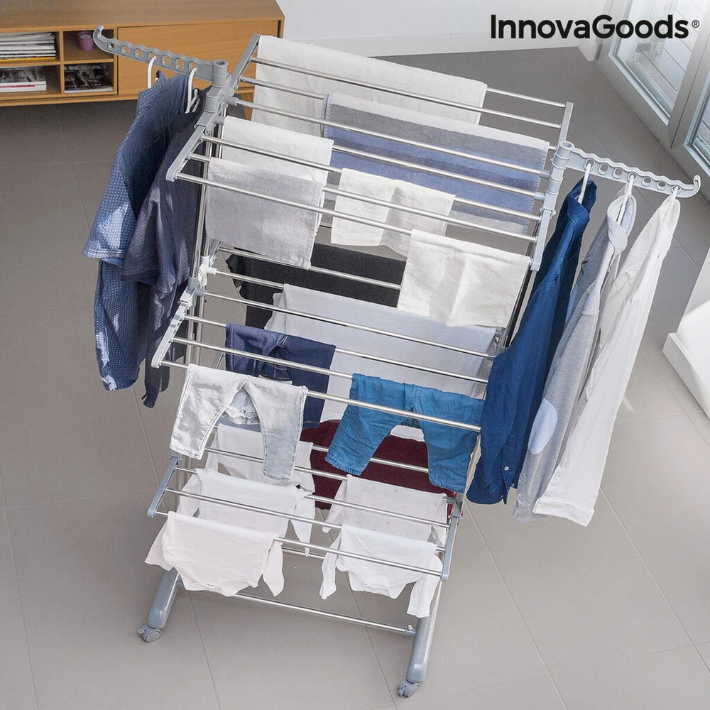Sulankstoma vertikali drabužių džiovyklė su ratukais Folver InnovaGoods 24
