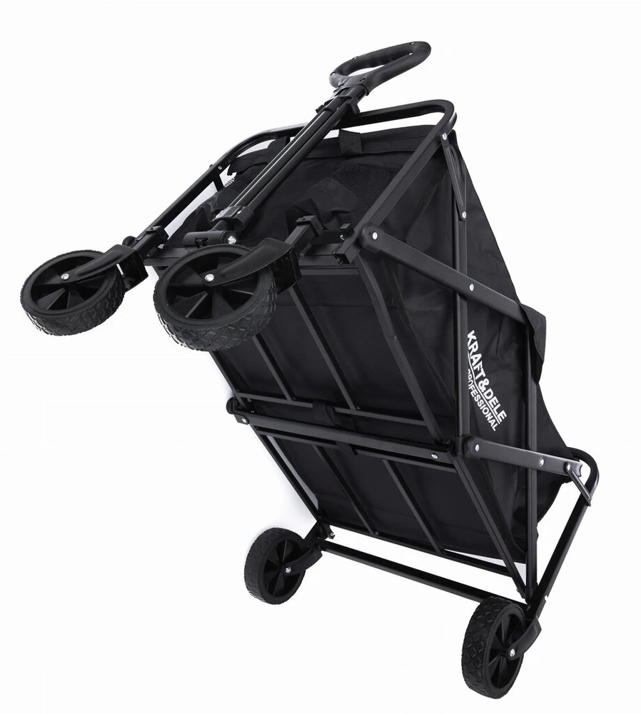 Kraftdele Sulankstomas transportavimo vežimėlis KD3087, 90L Kraft&amp;Dele, spalva: juoda
