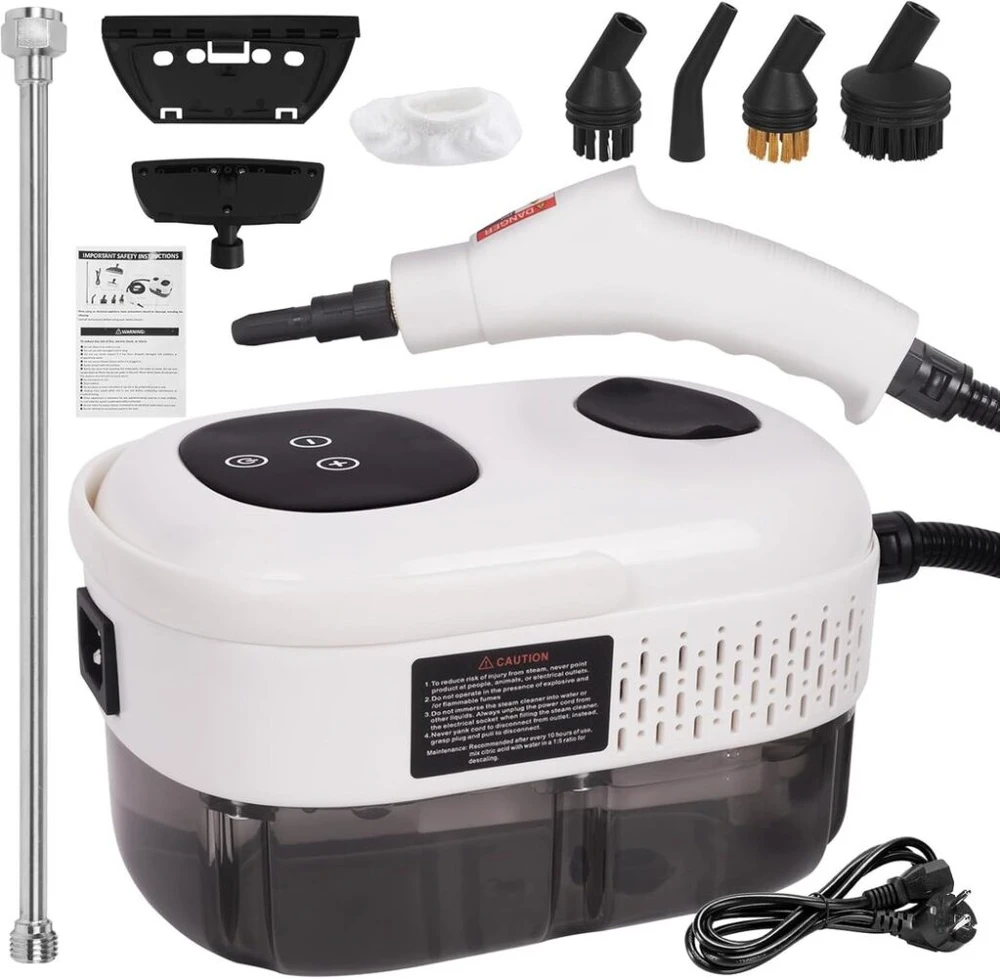 Garų valytuvas Hoapin nešiojamas garų valytuvas 2500 W 1000 ml, spalva: balta
