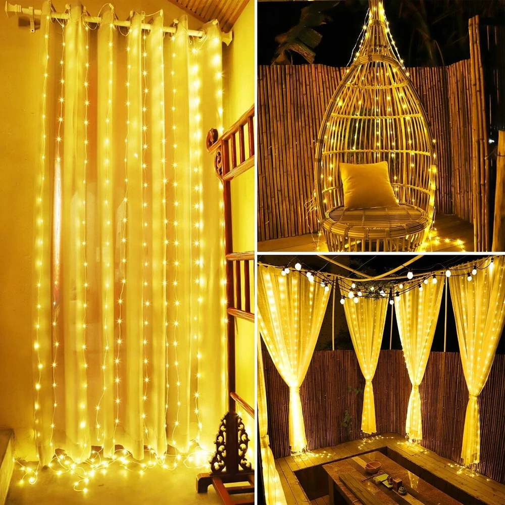 Girlianda, 300 LED, 3m, spalva: balta
