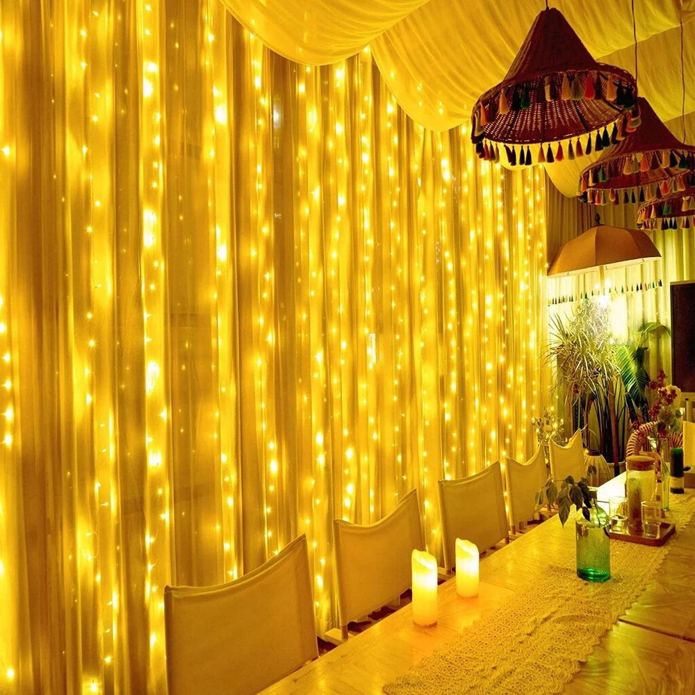 Girlianda, 300 LED, 3m, spalva: balta