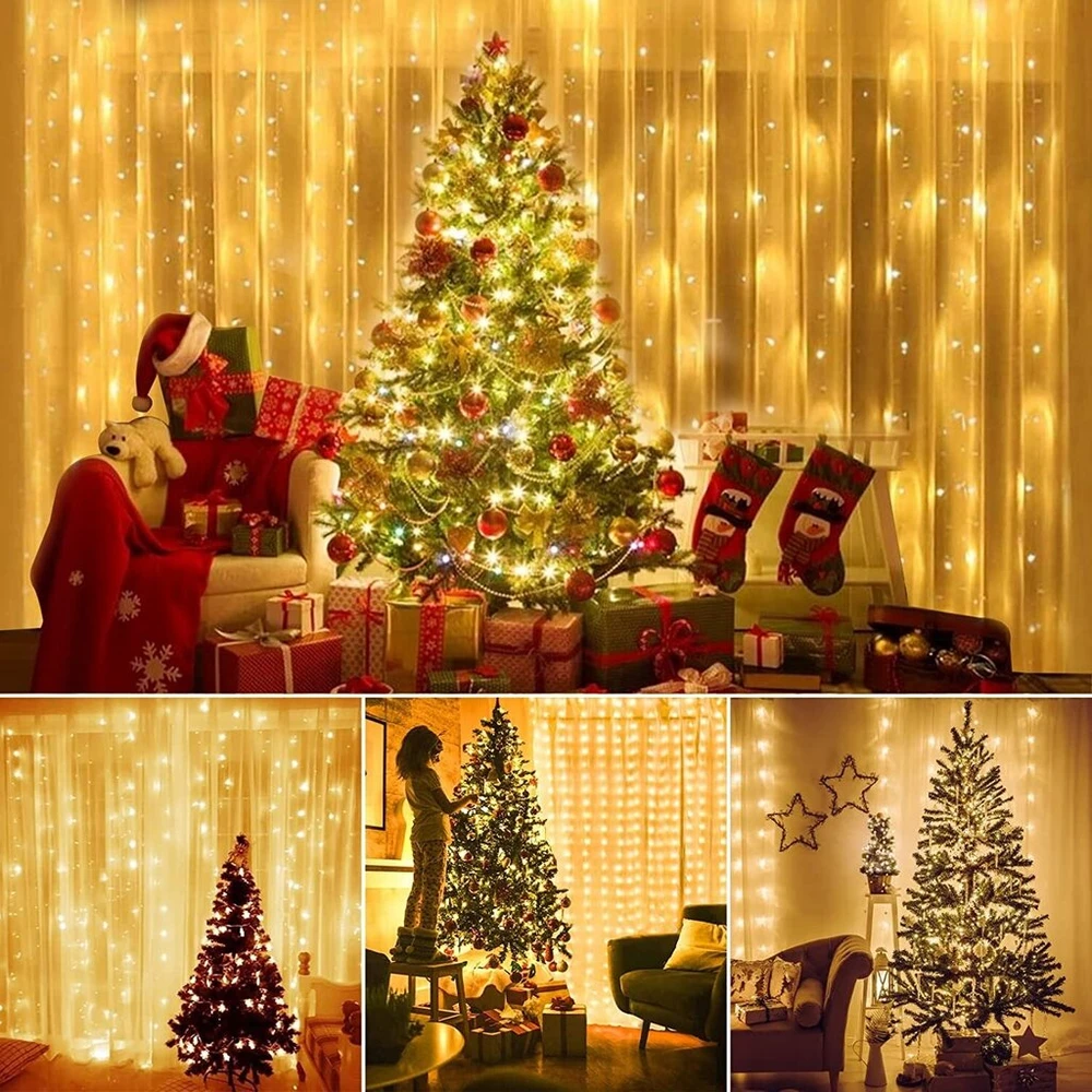 Girlianda, 300 LED, 3m, spalva: balta