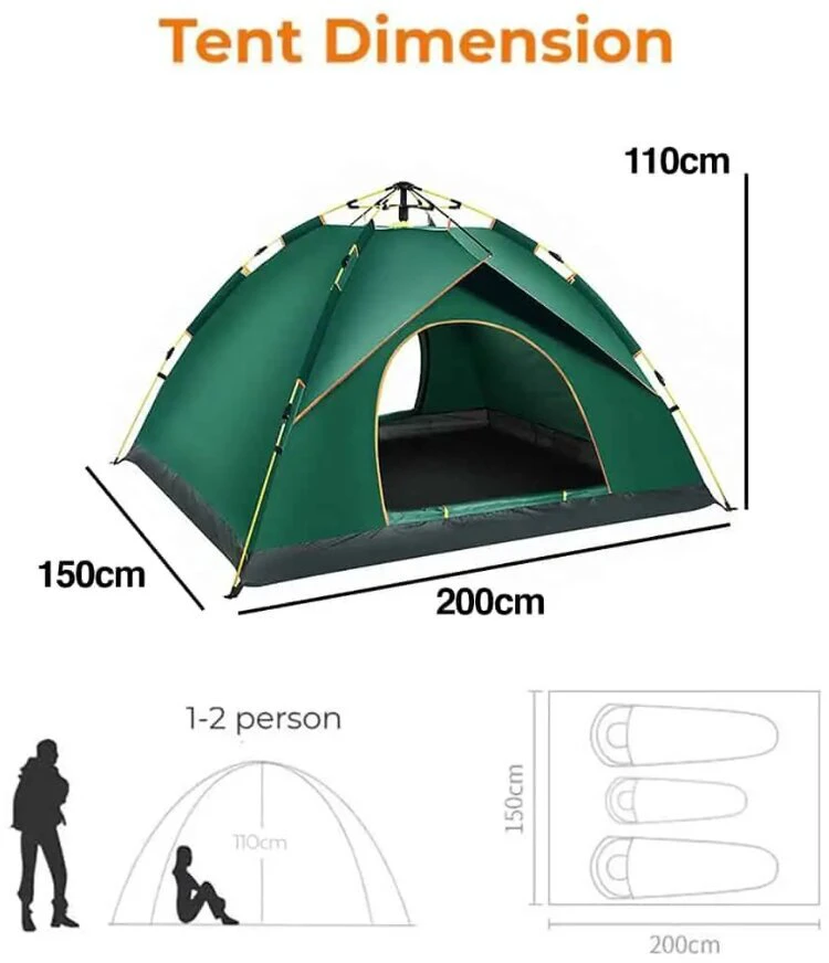 Instant Pop-up kempingo palapinė, žalia