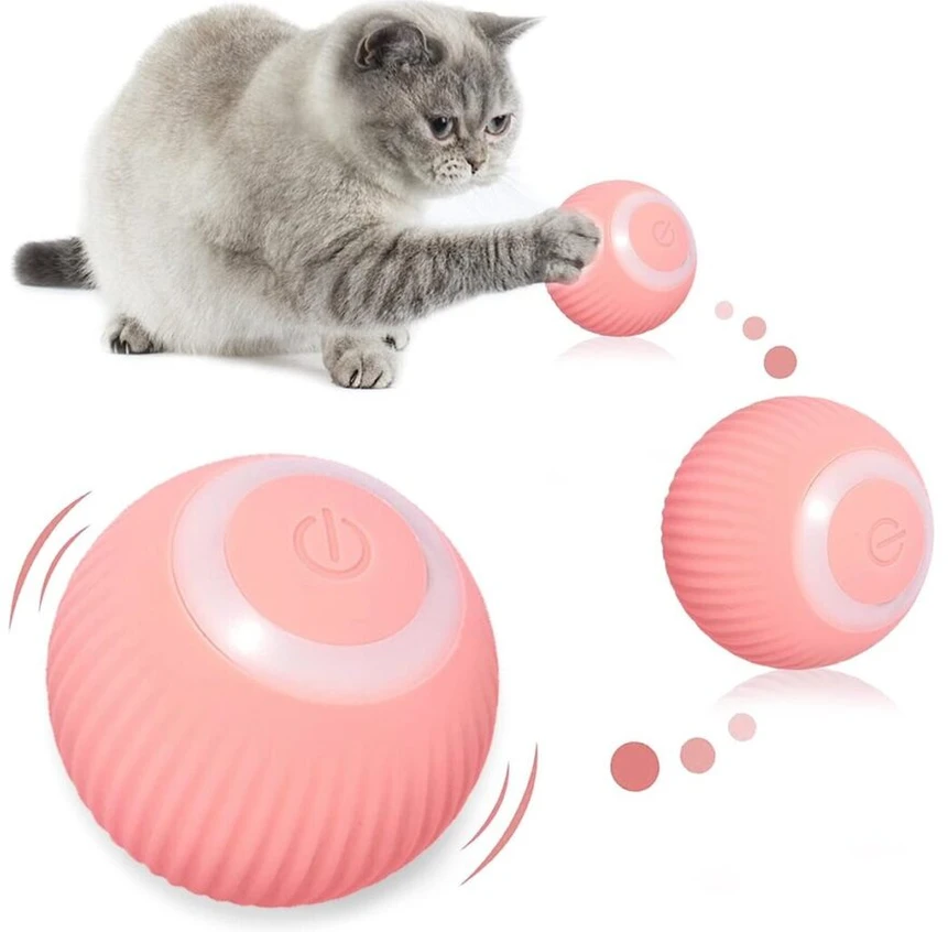 Interaktyvus kamuoliukas katėms Smart Cat Ball, rožinis Halpix