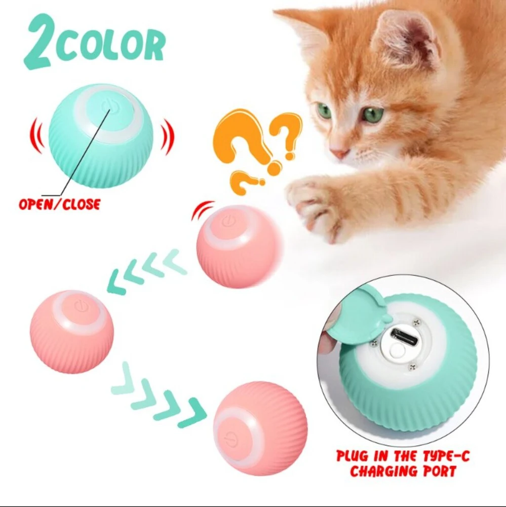 Interaktyvus kamuoliukas katėms Smart Cat Ball, rožinis Halpix
