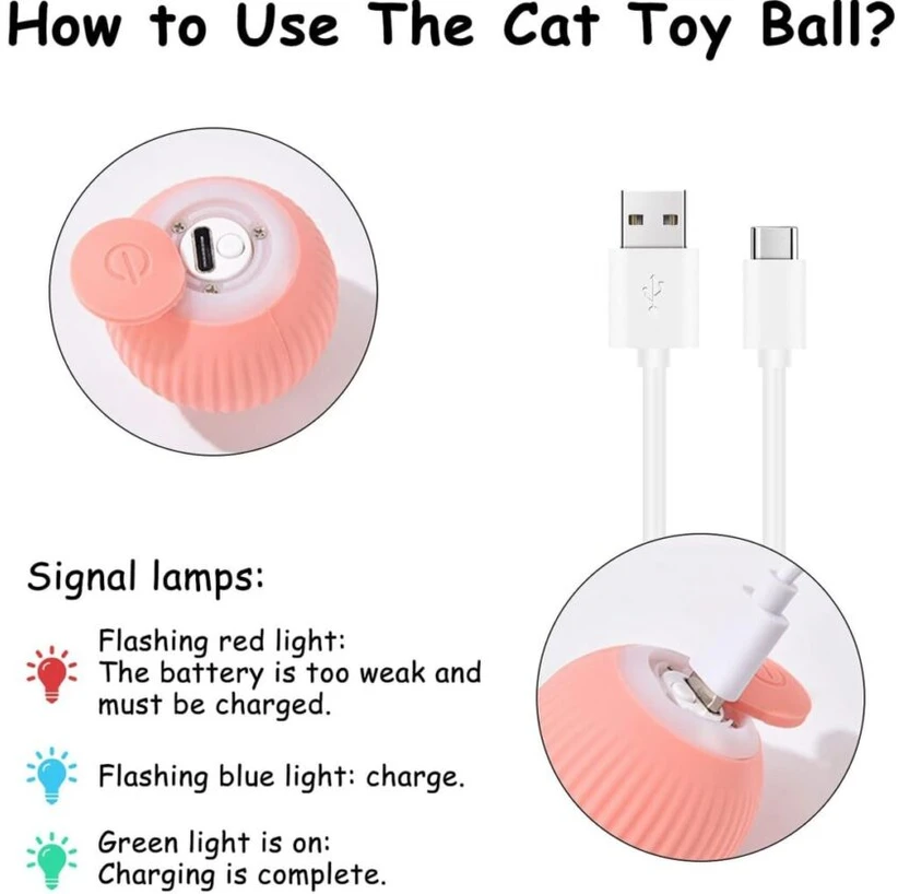 Interaktyvus kamuoliukas katėms Smart Cat Ball, rožinis Halpix