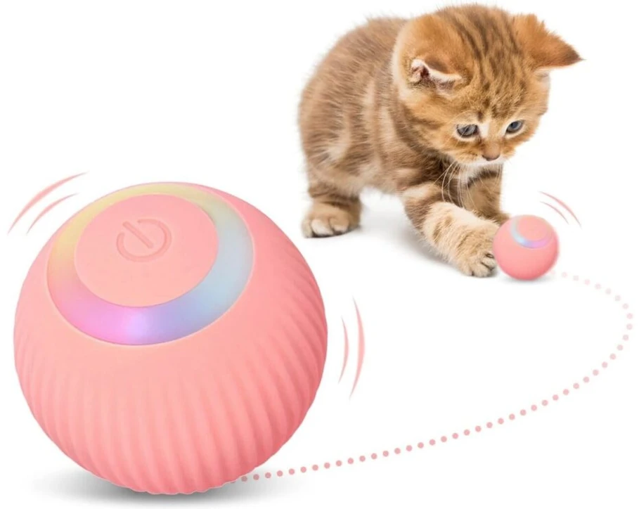 Interaktyvus kamuoliukas katėms Smart Cat Ball, rožinis Halpix