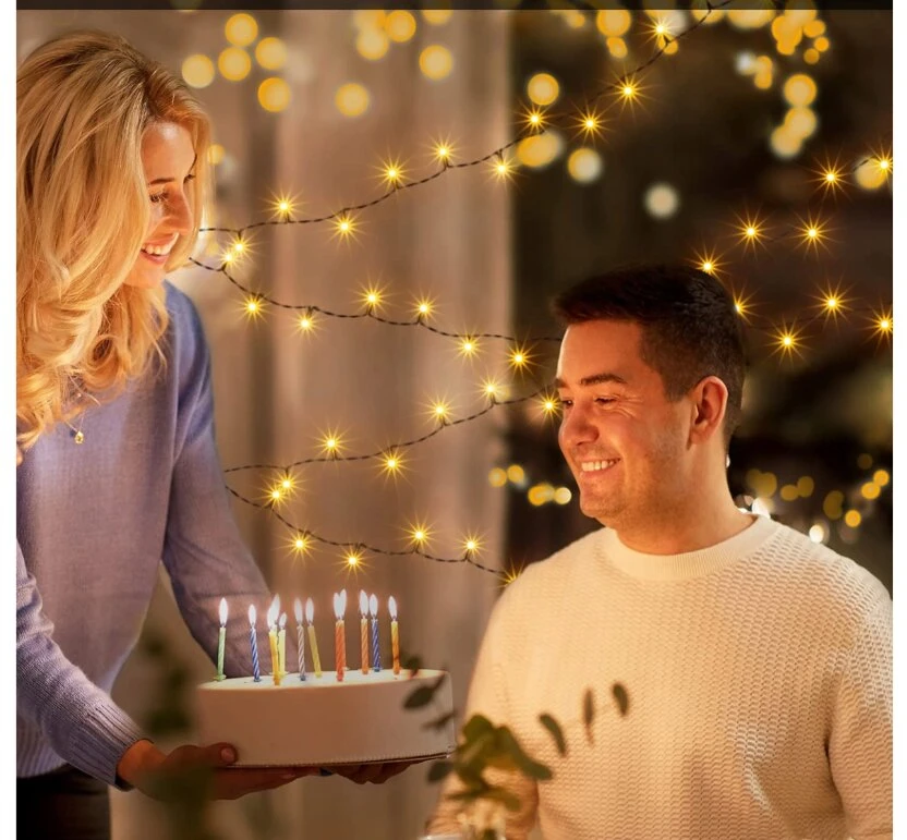 Kalėdinės lemputės 200 led Kalėdinė girlianda LED 200, 13.5 metrai Šiltai baltos spalvos