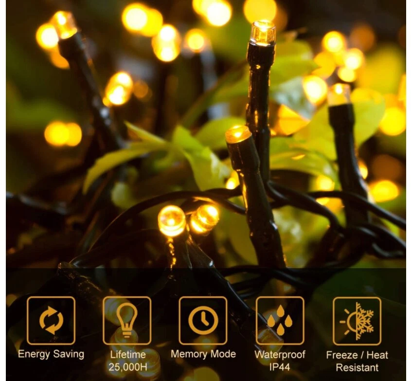Kalėdinės lemputės 300 led Kalėdinė girlianda LED 300, 21 metrai Šiltai baltos spalvos